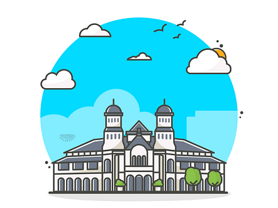 Lawang Sewu animation art clean design flat graphic design icon illustrator minimal vector