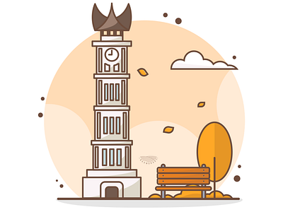 Jam Gadang art clean design flat graphic design icon illustration illustrator minimal vector