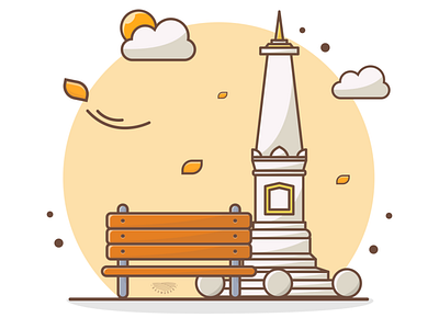 Tugu Pal Putih Yogyakarta art clean design flat graphic design icon illustration illustrator minimal vector