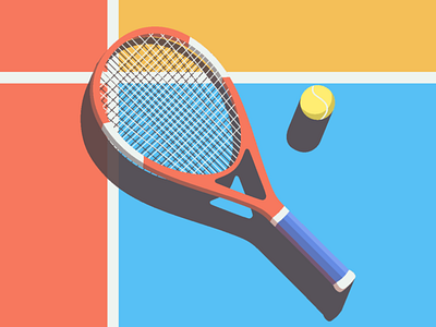 Tennis Clean Vector clean colorful design flat flat design graphic design illustration illustrator minimal minimalist tennis vector