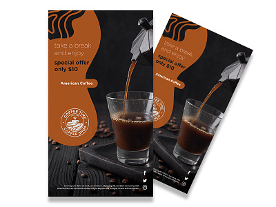 coffe poster branding design vector