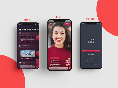 Personal App Ux/Ui Design And Live Stream Design. ads banner ads design app branding design icon logo ui ux vector