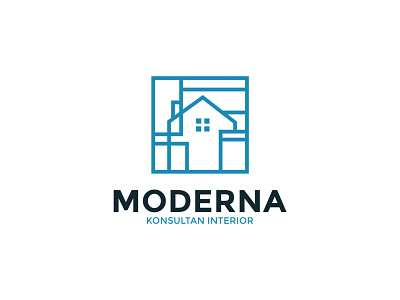 Moderna Logo branding design flat icon illustration logo modern modern logo design real estate simple vector web