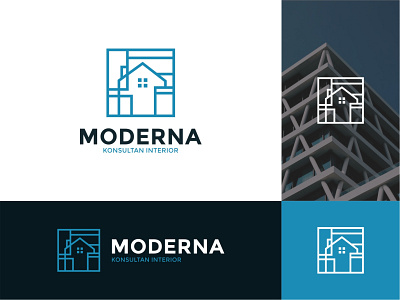 Moderna Concept Logo app branding design flat icon logo modern modern logo design real estate