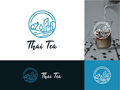 Thai Tea Logo branding cafe design flat logo modern restaurant simple tea thai tea thailand vector
