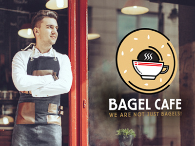 Bagel Cafe branding illustration logo design