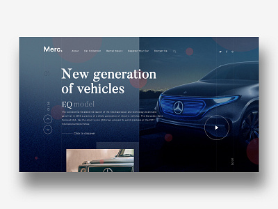 Car collection concept landing page design