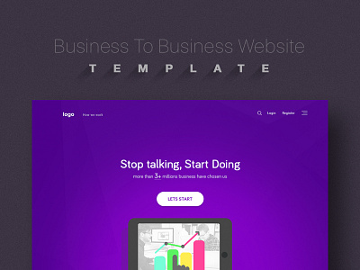 Template Design For B2B b2b clean flat homepage interaction layout template ui ux webdesign website