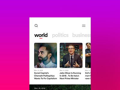 News App design for iPhone X