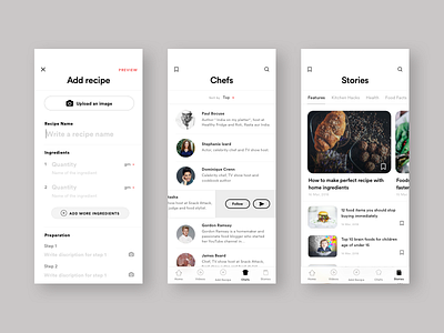 Recipe app concept design 3