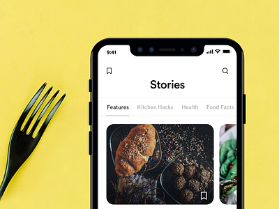 Food Stories Screen for a Food App app clean design food app food stories interaction iphone x mobile product design recipe ui ux