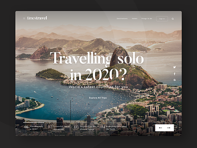 Landing page concept for travel