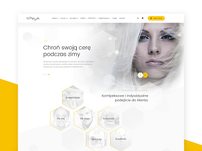 Cosmetology - rejected project clean cosmetic cosmetology designm ui user interface web website white yellow