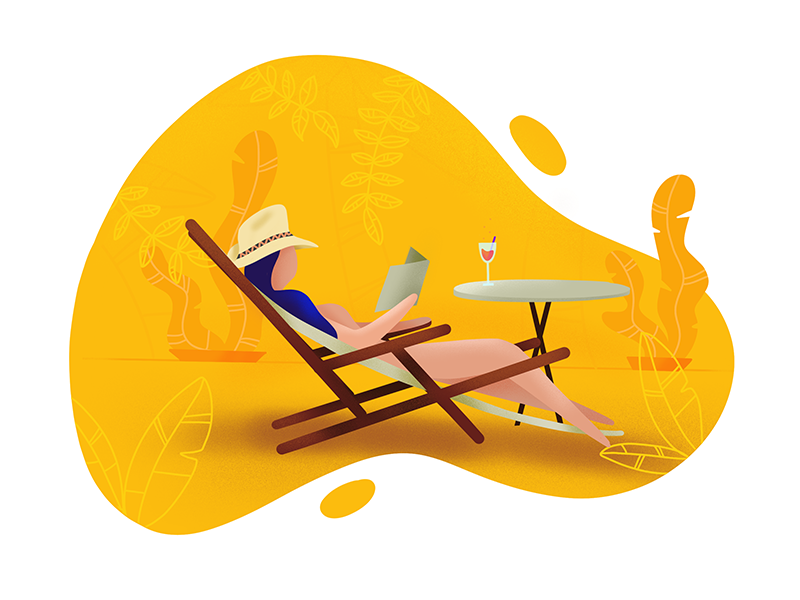 Chillout illustration chill holidays sun procreate web flat illustration