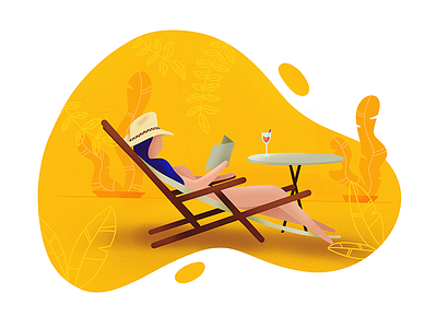 Chillout illustration chill flat holidays illustration procreate sun web