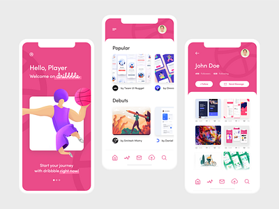 Dribbble app concept app concept design illustration light minimal ui user interface