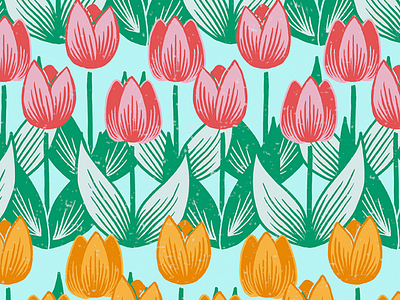 2/100: Tulip Fest 100 day project floral illustration pattern skagit valley spring tulip festival tulips