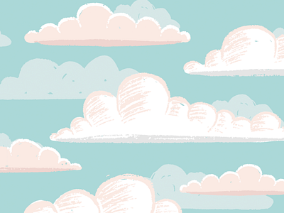 13/100: Stratocumulus clouds pastel pattern sketch