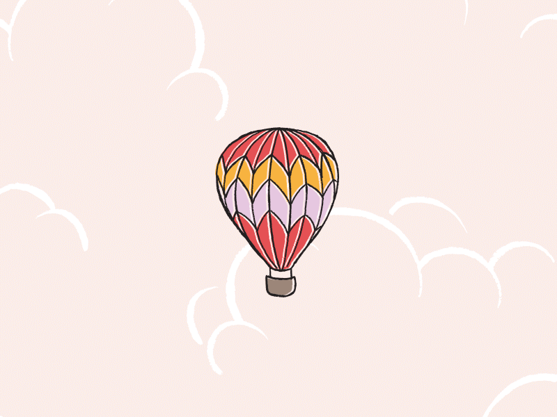 Up, Up & Away! 100 day project balloon hot air balloon pattern surface pattern whimsical