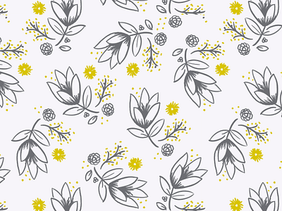 29/100: Pear Bouquet chartreuse floral pattern surface pattern