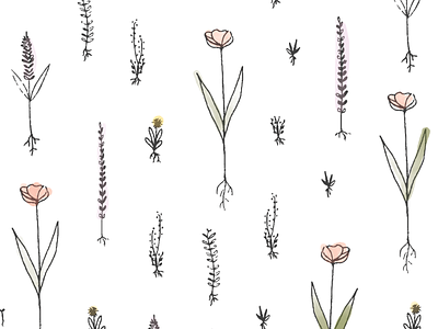 Grow. floral grow pattern plants roots simple sketch