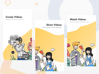 Video App onboarding screens concept app mobile onboarding ui uiux video