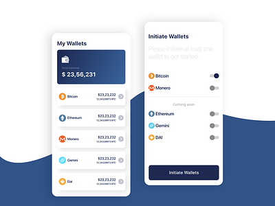Crypto Wallet app ui crypto cryptocurrency design mobile app design ui user experience user interface wallet