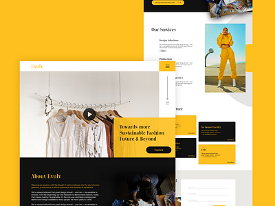 Website Design - Evolve brand brand identity branding and identity clean ui design fashion fashion brand ui ux uidesign user experience user interface webdesign website yellow