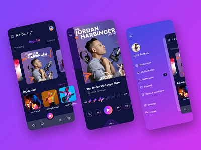 Podcast Mobile App - UI Design Concept by MQoS Branding for MultiQoS on ...