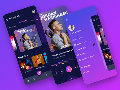 Podcast Mobile App - UI Design Concept