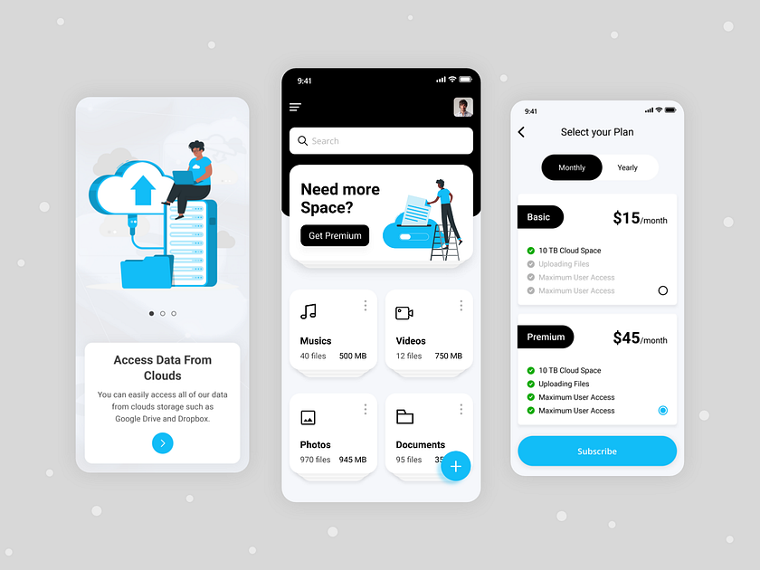 Document Storage App designs, themes, templates and downloadable