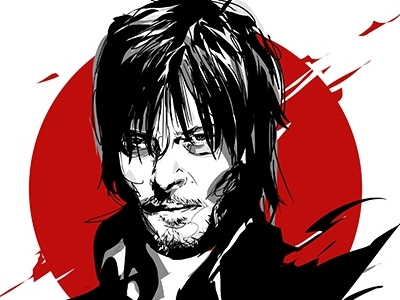 Daryl Dixon blood daryl daryl dixon dixon illustration portrait sketch the walking dead zombie