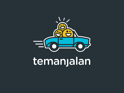 Teman Jalan Logo apps car icon identity indonesia logo logogram ride sharing transportation travel