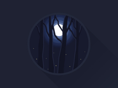 Night & Moon 2 flat forest icon illustration moon night thstudio vector