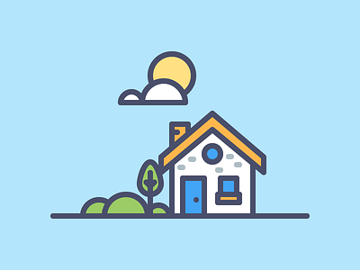 Sweet Home flat home house icon illustration thstudio