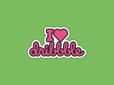 I ❤ Dribbble die cut free stickers gift label love sticker sticker mule