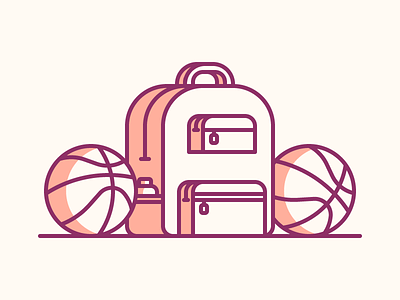 Dribbble Invitation backpack basketball debut icon illustration invitation invite