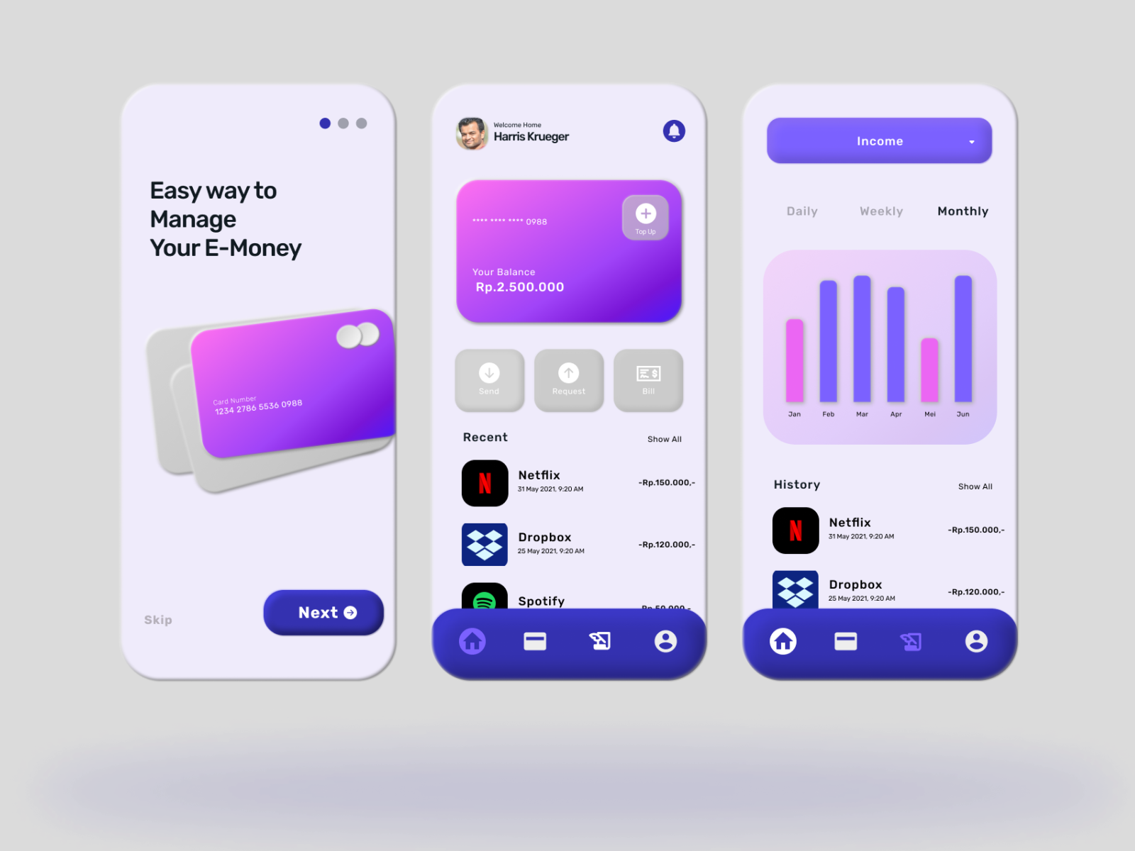 Simple Finance App UI Design by Harris Abdul Aziz on Dribbble