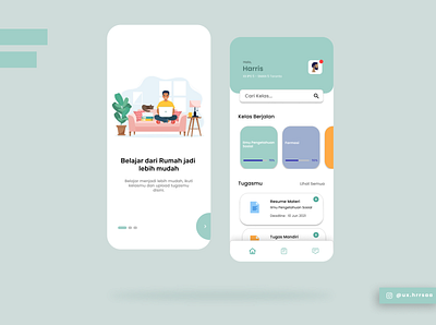 Education App Onboarding & Home page - Ruang Kelas app classroom design educa education app explorations minimalist studyfromhome uiux design