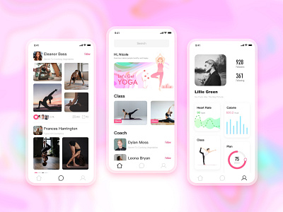 Yoga UI app design illustration ui