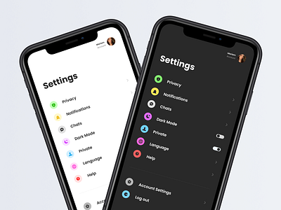 Design of phone settings