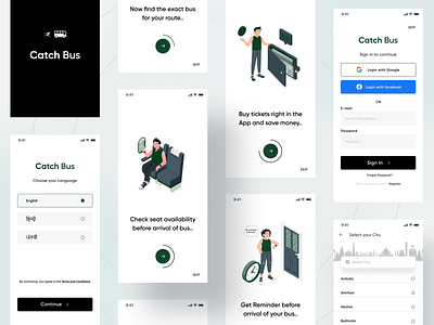 Catch Bus App - Part 1 animation app art behance best bus design google green navya prototype punjab tracking ui ux
