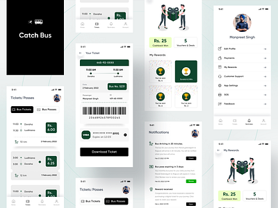 Catch Bus App - Part 3 best bus design location mobile online payment punjab seat ticket timing tracking travel ui upi ux