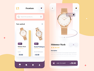 Premium Watches Concept-Part 1 app art best clock design digital premium ui ux watches wristwatch