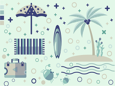 Rest on the sea design graphic design illustration vector