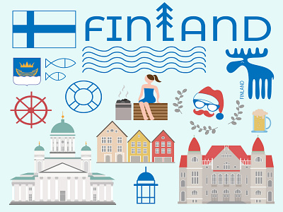 Finland poster design graphic design illustration vector