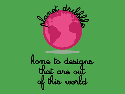 Planet Dribbble - My First Upload curly dribbble earth fun green icon logo pink planet symbol