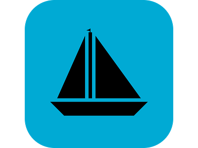 Blue Boat Icon app blue boat design flat icon symbol
