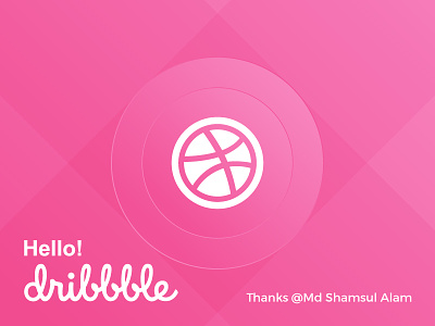 Hello Dribbble creative debut dribbble first shot hello hello dribbble invite pink simple