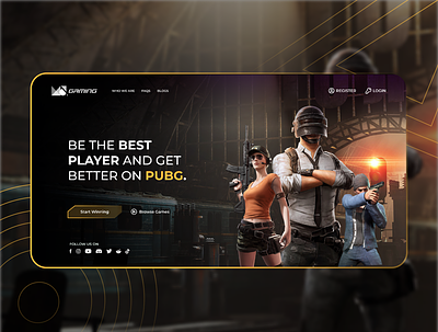 Gaming Platform Landing Page branding color content design game gamer gaming graphic design illustration logo typography ui unique user experience user interface ux vector website yellow